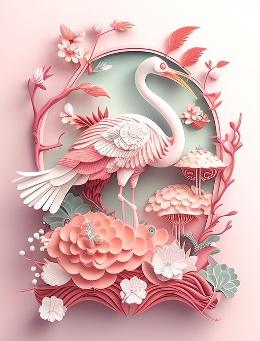 中国风仙鹤（图ZMzM3ODkwMTEy） - AI作品 - 站酷设计师Z20526385原创素材 - 站酷ZCOOL