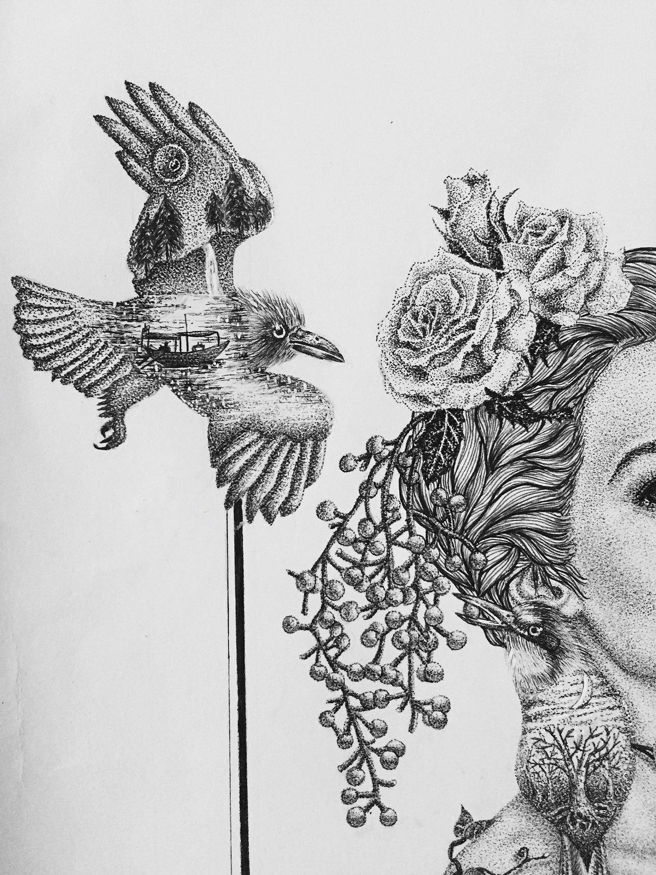 黑白插画|纯艺术|绘画|小渣渣渣 - 原创作品 - 站酷 (zcool)