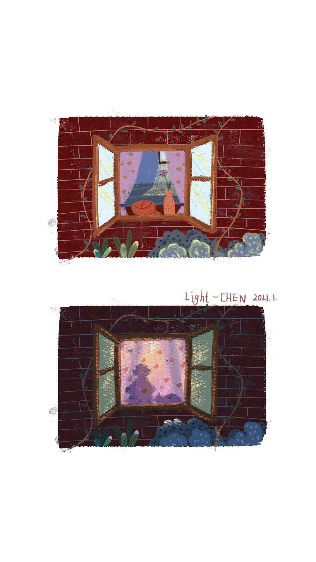 白天与黑夜|插画|创作习作|light光光_原创作品-站酷zcool