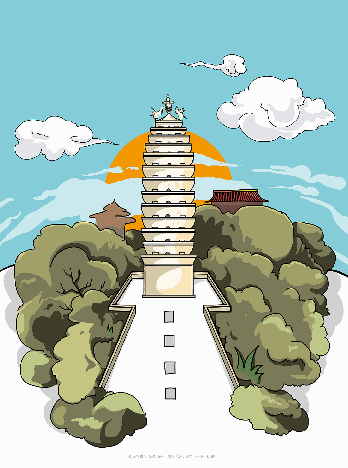 昆明建筑（图ZMTkyMTI4MzQw） - 商业插画 - 站酷设计师Celine希琳原创素材 - 站酷ZCOOL