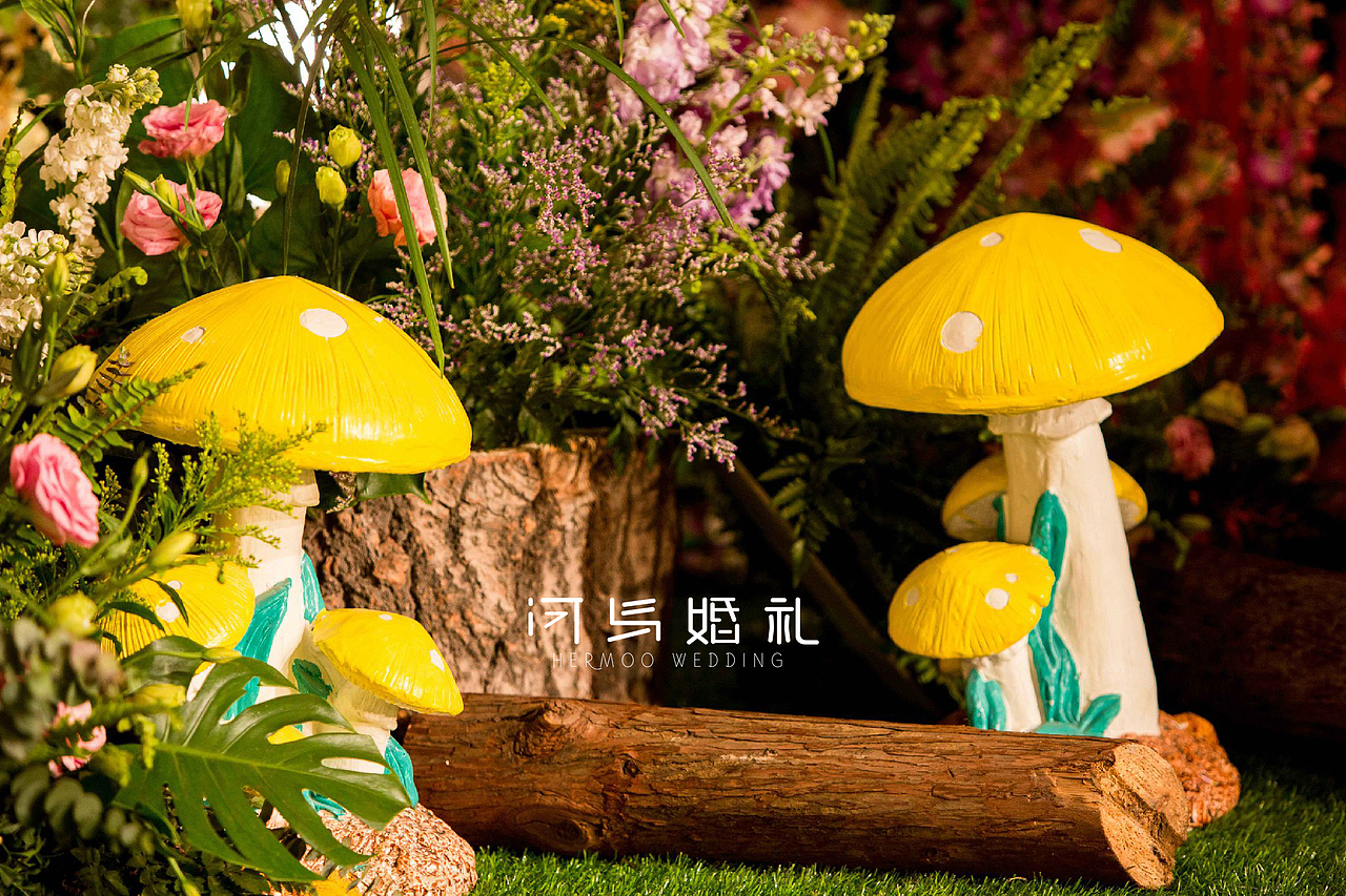 河马婚礼|复古森系花园婚礼(绿色+金色+白色)
