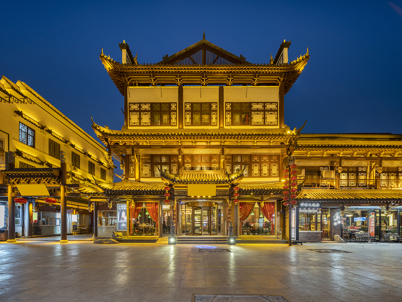 华灯初上 — 济南大观园（图ZMjkwNzIxMzAw） - 环境/建筑摄影 - 站酷设计师祥云建筑空间摄影原创素材 - 站酷ZCOOL