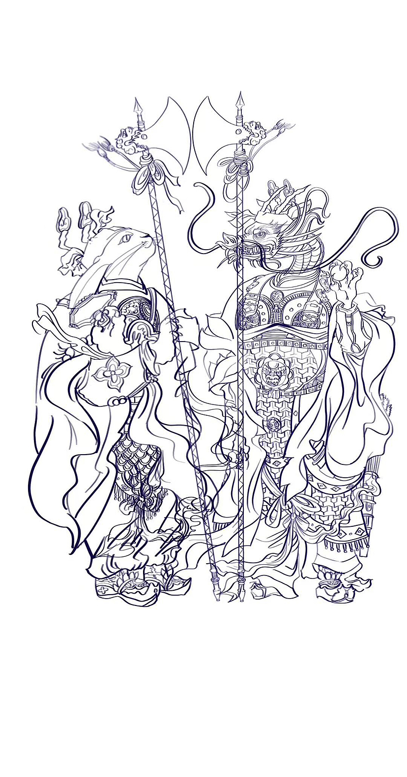 兔龙交接-禄寿背景（图ZMzU5Mjk5NzI4） - 艺术插画 - 站酷设计师喜安娜Sienna原创素材 - 站酷ZCOOL