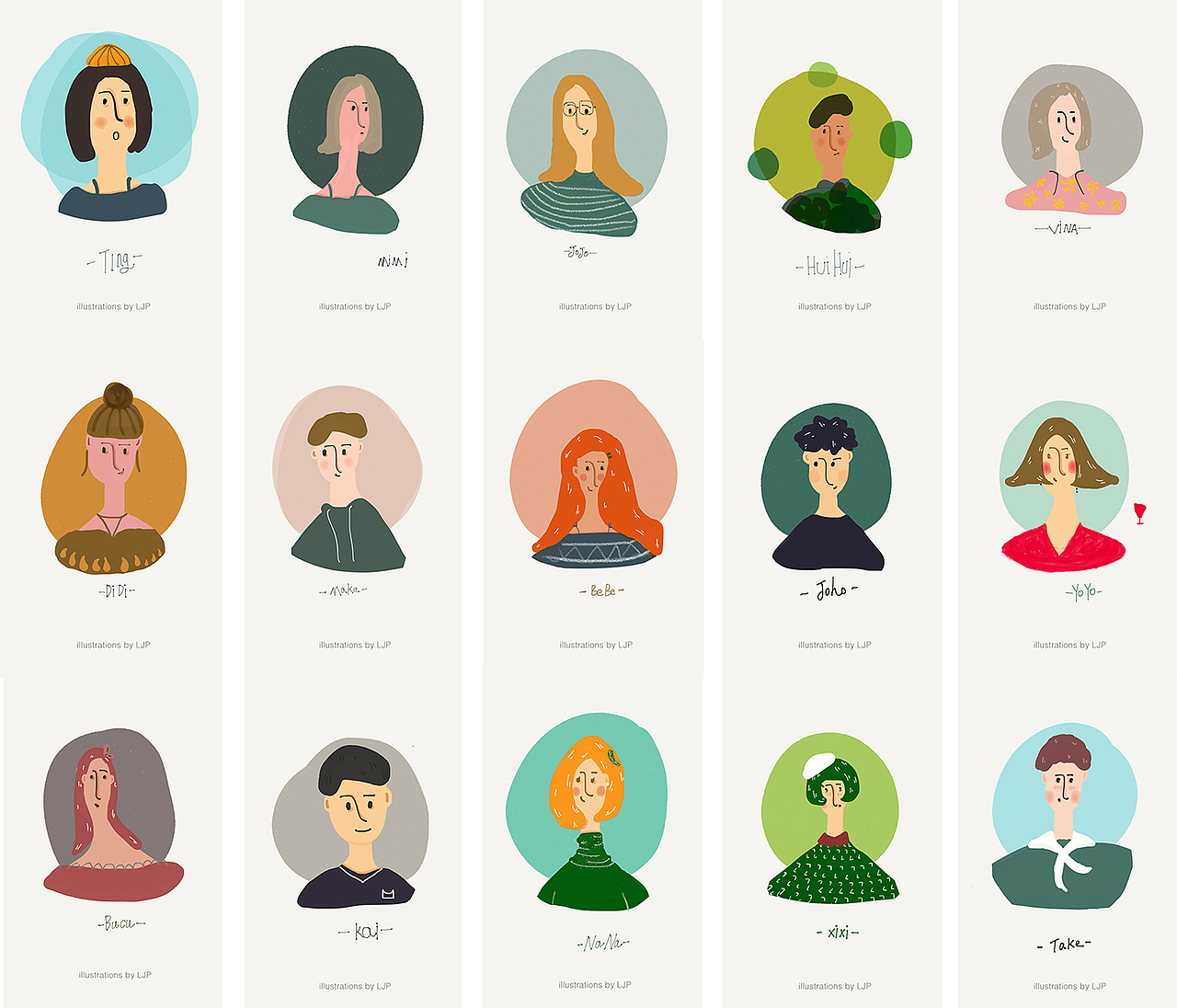 我的100个原创头像插画打卡App绘 ---先放50个头像插画（图ZMTQ5NzU2NDk2） - 创作习作 - 站酷设计师jp无糖小花原创素材 - 站酷ZCOOL