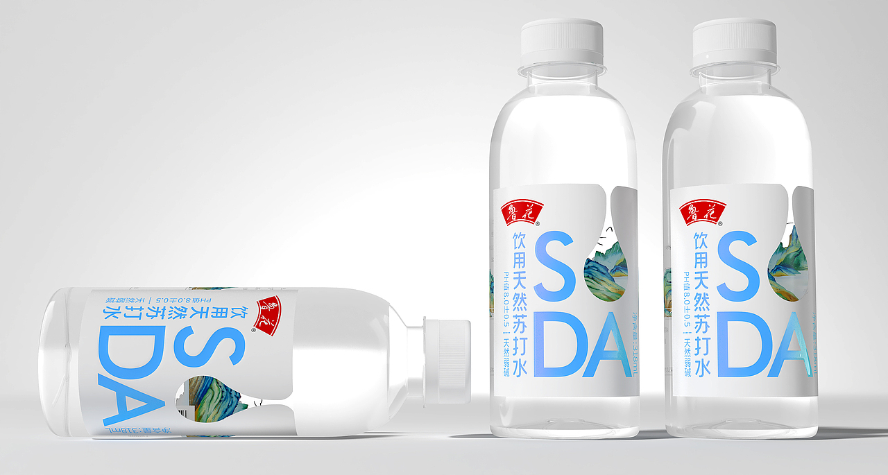 鲁花苏打水包装设计
