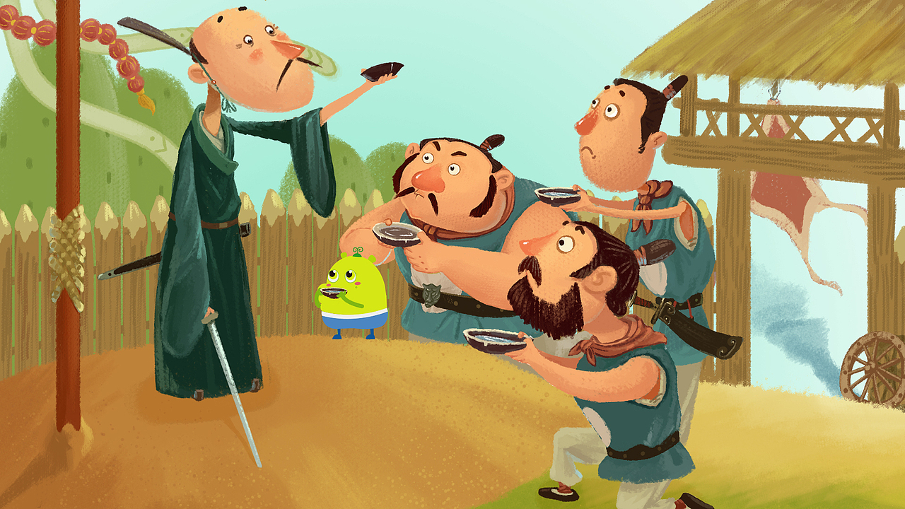 为上海华图图豆文化传播有限公司画的孙子兵法插画