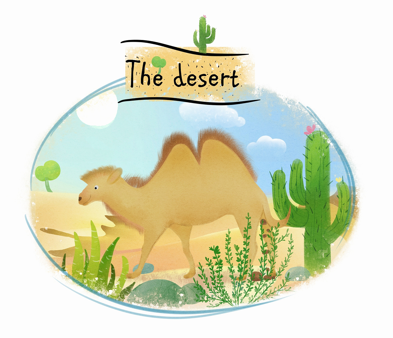 色彩小骆驼的画法教程 儿童简笔画（水立方儿童画） - 有点网 - 好手艺