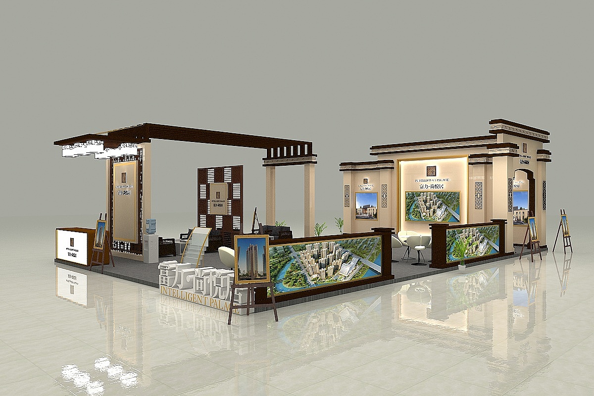 房地产展位展会展台展览工装家装快闪店3d效果图设计（图ZMjAzNjE1MDEy） - 其他三维 - 站酷设计师思海设计原创素材 - 站酷ZCOOL