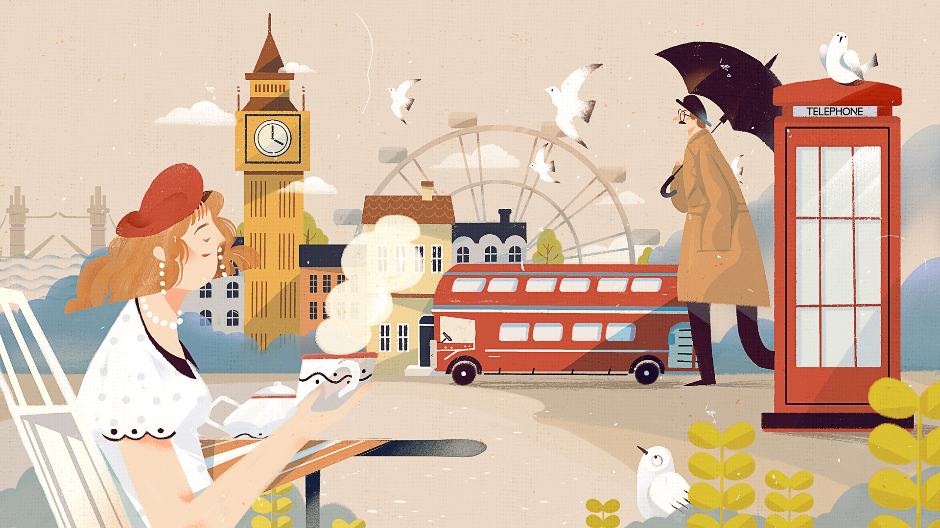 致世界的明信片#伦敦|插画|商业插画|dola_sun_原创作品-站酷zcoll