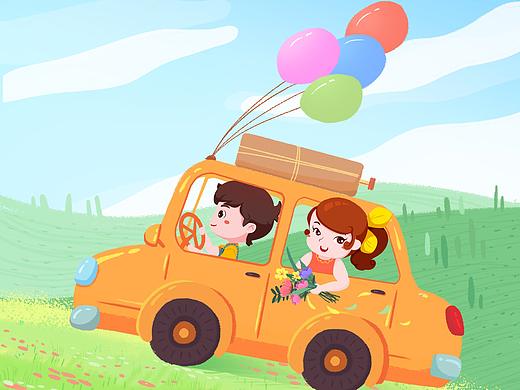 開著我心愛的小汽車（個(gè)人主頁-ZNDAxMzE1Mjg=） - 兒童插畫 - 站酷設(shè)計(jì)師迷思張?jiān)瓌?chuàng)素材 - 站酷ZCOOL