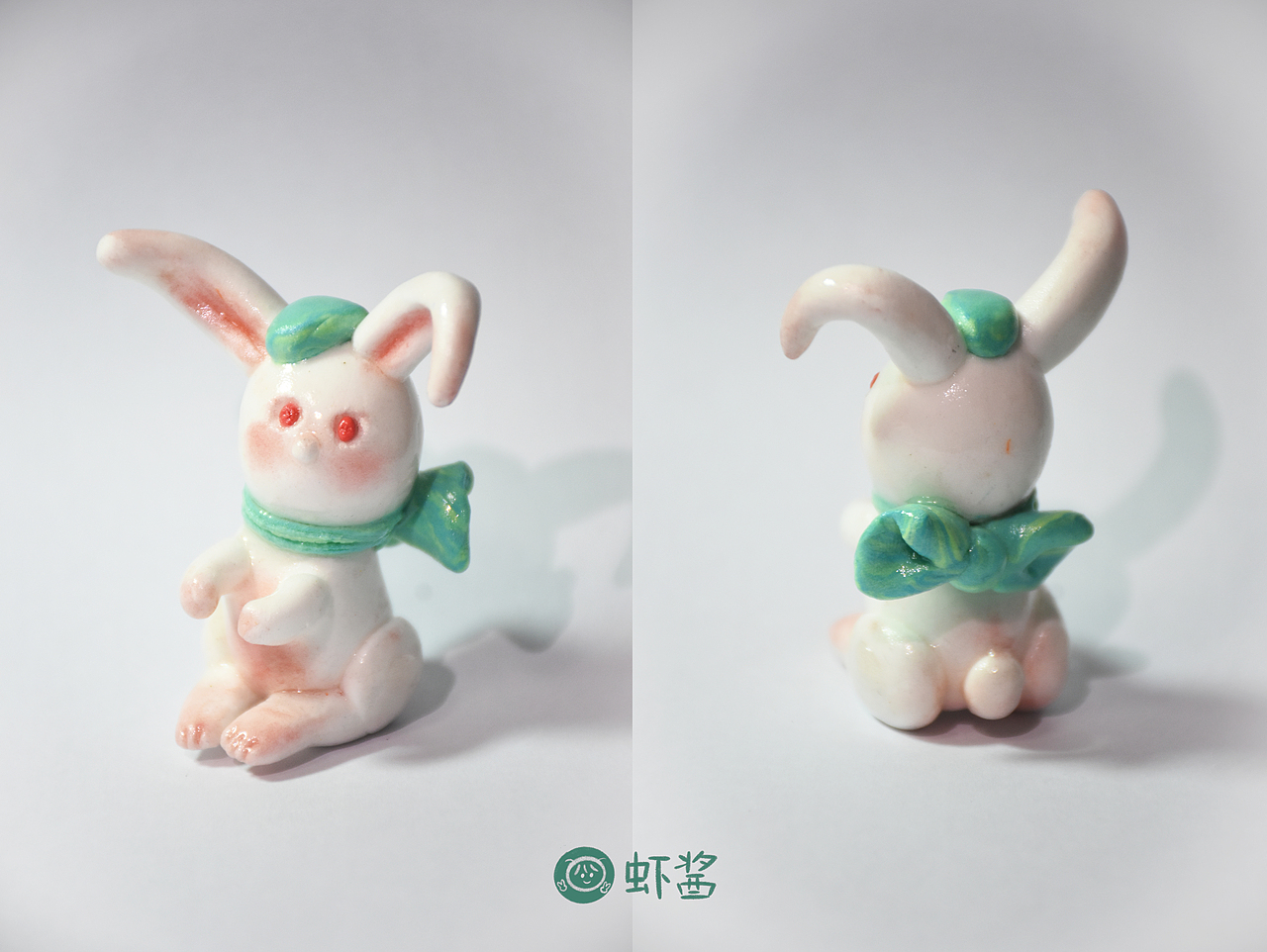 原创超轻粘土-中秋小兔出击