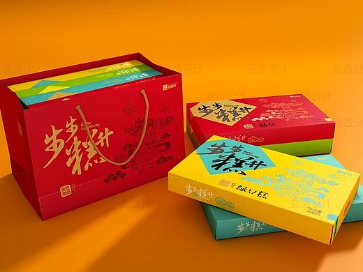 箱盒汇  | ：传统风格“步步糕升”糕点礼盒包装设计