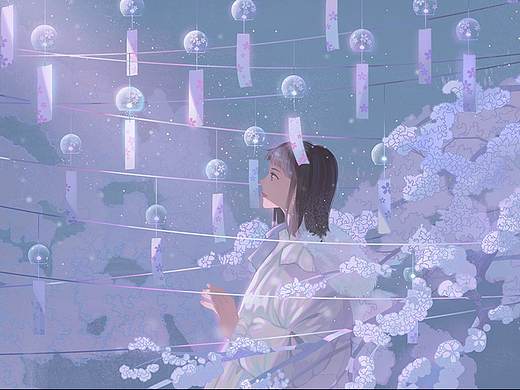 花与月色
