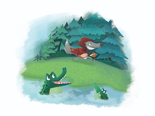 大灰狼外婆（个人主页-ZNDM5NDkzMDg=） - 儿童插画 - 站酷设计师星星就是太阳原创素材 - 站酷ZCOOL