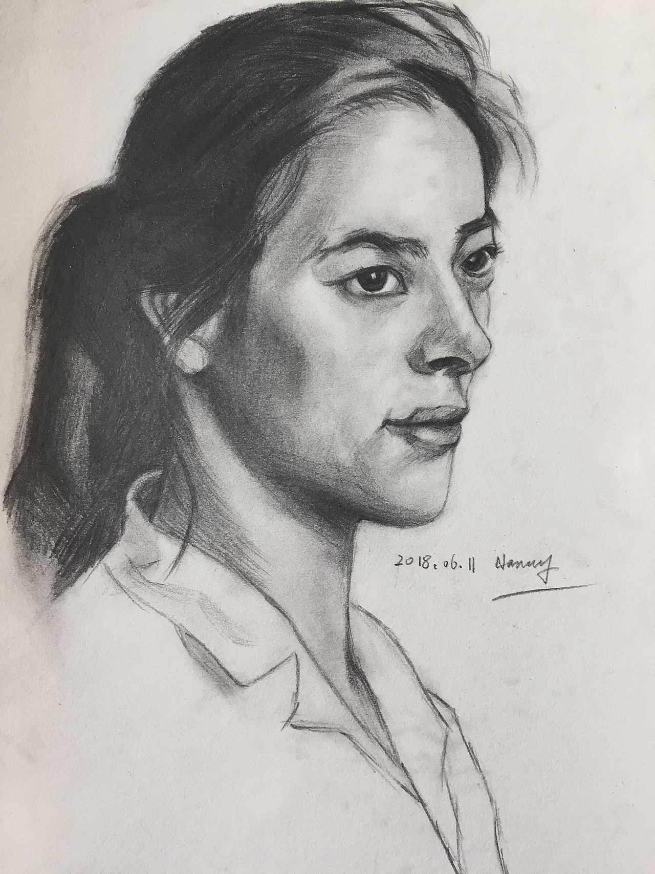 人物侧脸素描练习