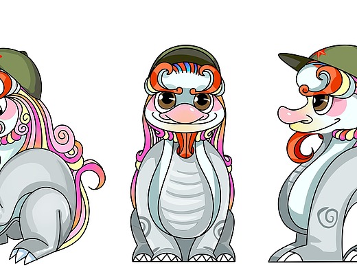 石狮子&朝天吼—天安门瑞兽ip设计