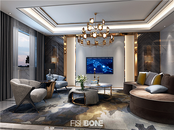 鱼骨设计-后现代风格别墅