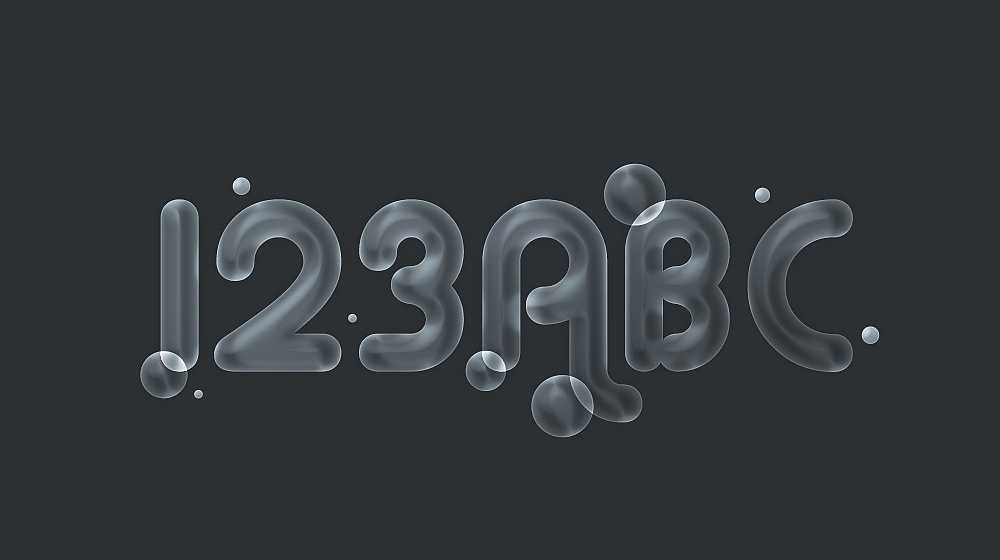 临摹-透明气泡字