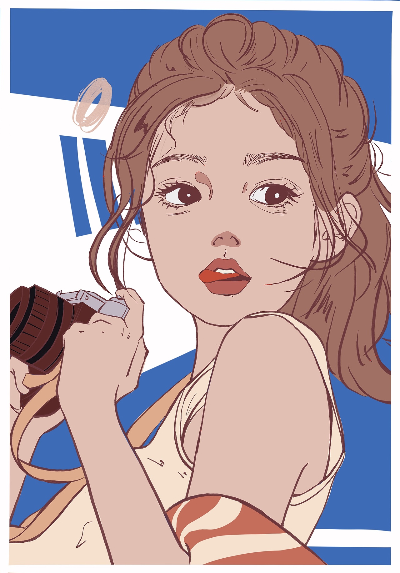 太喜欢这个风格的画风了,人物头像插画