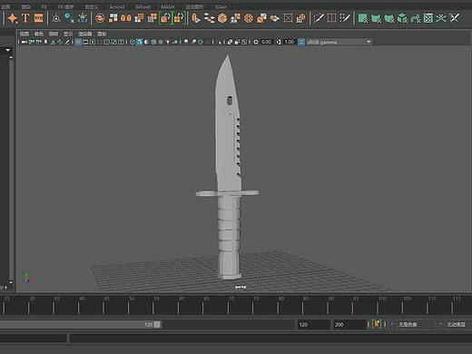 csgo m9刺刀低模MAYA blender制作