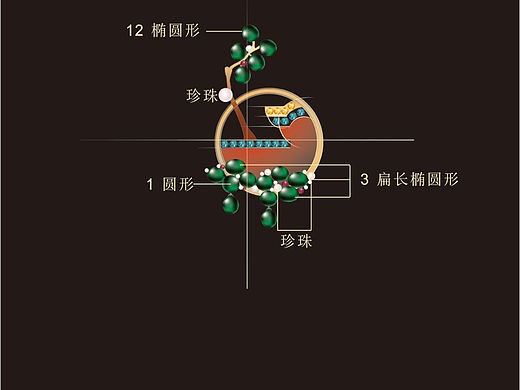 故宫翡翠胸针设计-珠宝首饰设计