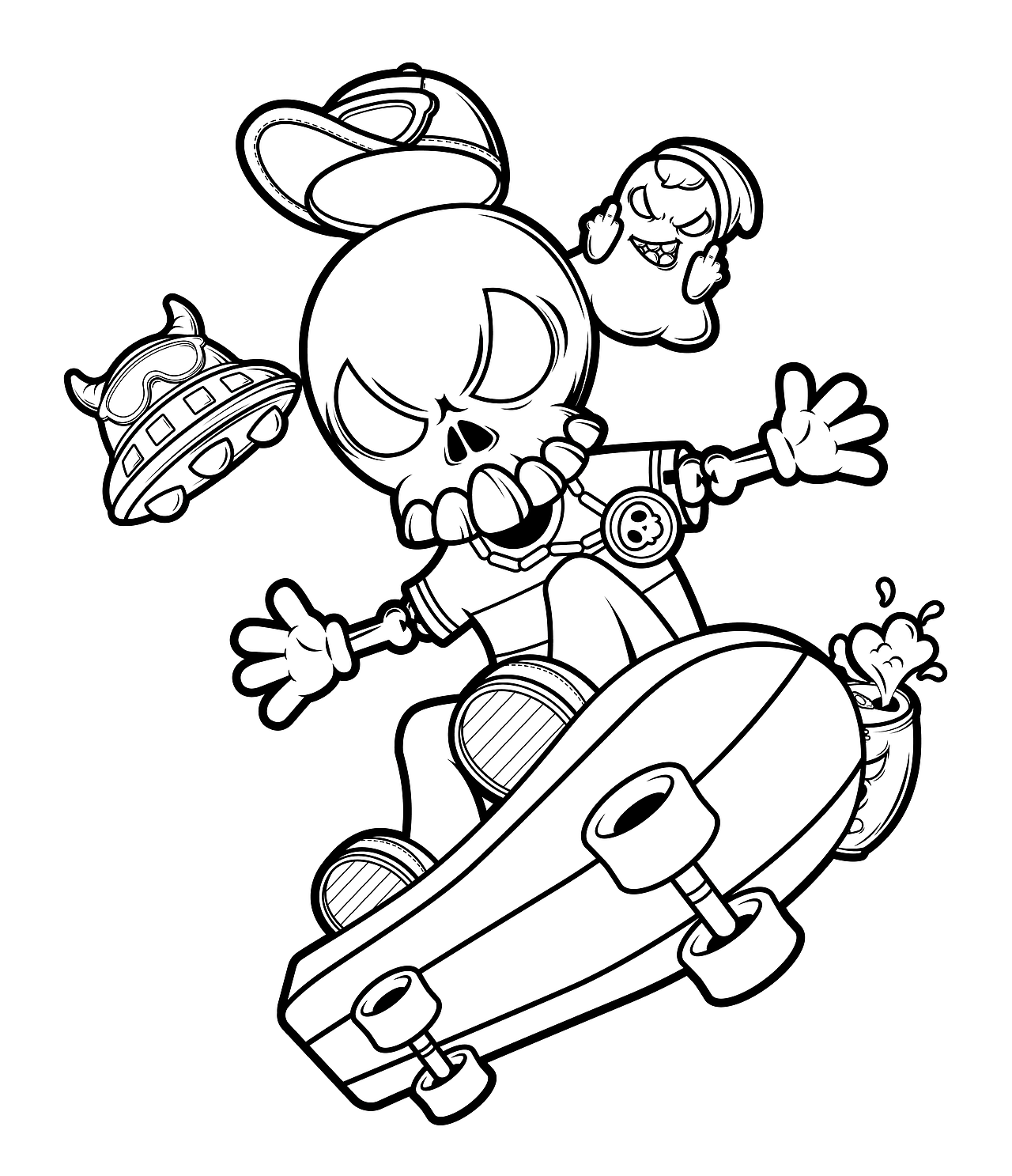 滑板骷髏哥（圖ZMTc4NDAzOTky） - 創(chuàng)作習作 - 站酷設計師田大鹿原創(chuàng)素材 - 站酷ZCOOL