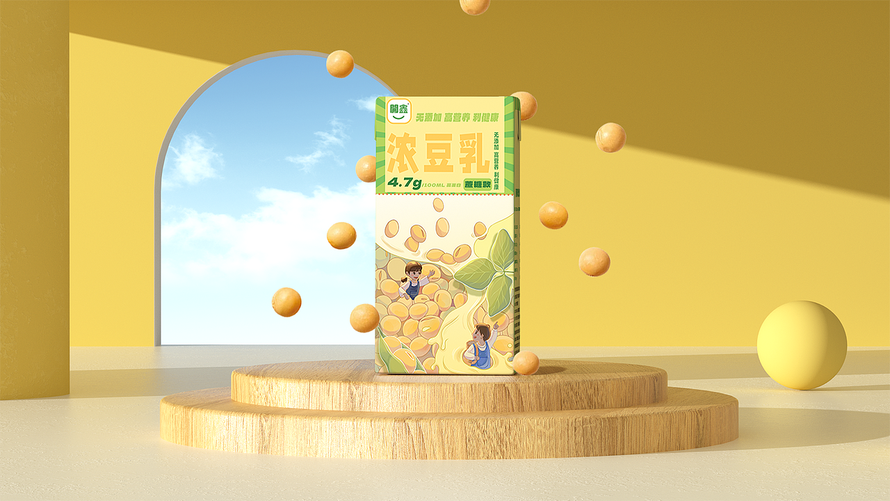 開鑫浓豆乳x包装设计|插画系列|复古画报