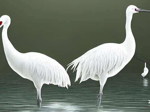 #AI创作实验室#白鹤，沼泽，蹬脚，起飞，长啸，高清