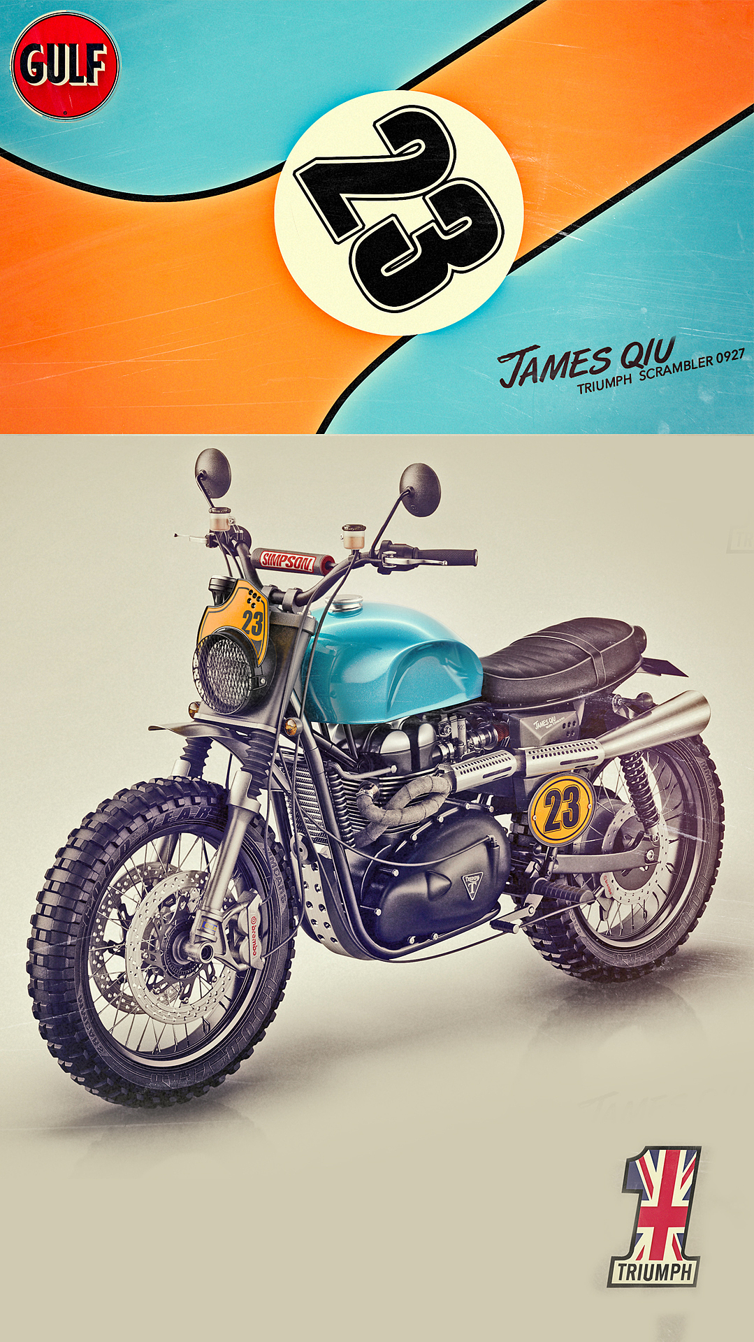 TRIUMPH T100 SCRAMBLER 凯旋T100改装复古攀爬者风格（图ZNDUxNDEzNzI=） - 机械/交通 - 站酷设计师James_Q原创素材 - 站酷ZCOOL