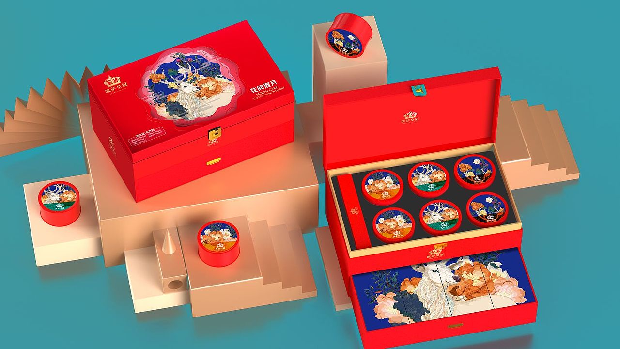 广州巨灵:华香园与凯萨皇冠2022月饼礼盒包装设计