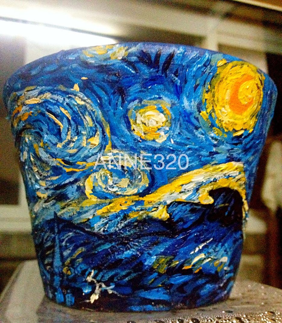 原创作品:手绘花盆星空