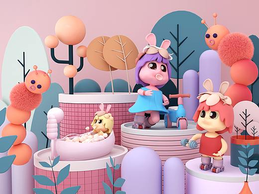 卡通形象IP C4D练习