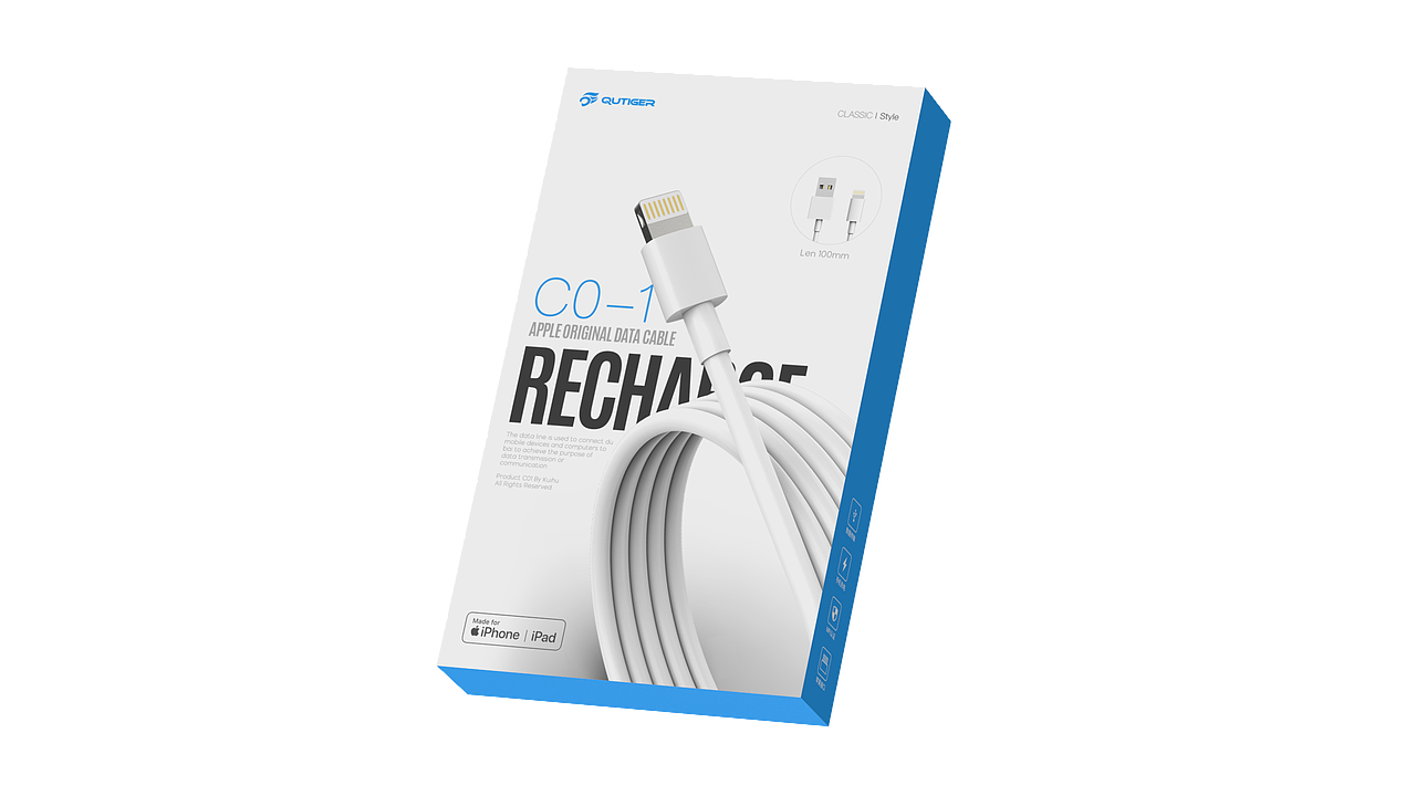 数据线包装-蓝色色调-扁平化风格