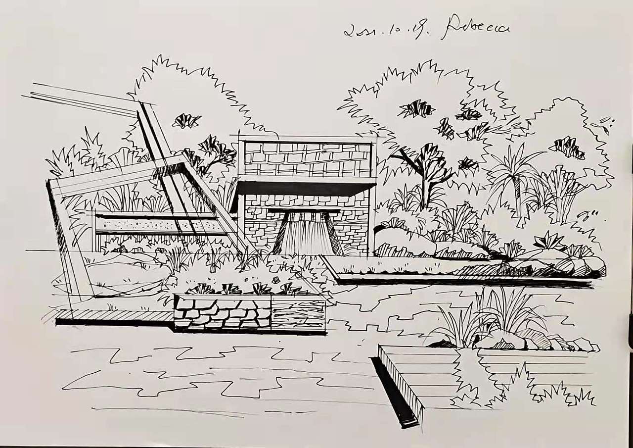 园林景观（图ZMjc0NDU1NjA0） - 绘画 - 站酷设计师Rebecca孟原创素材 - 站酷ZCOOL