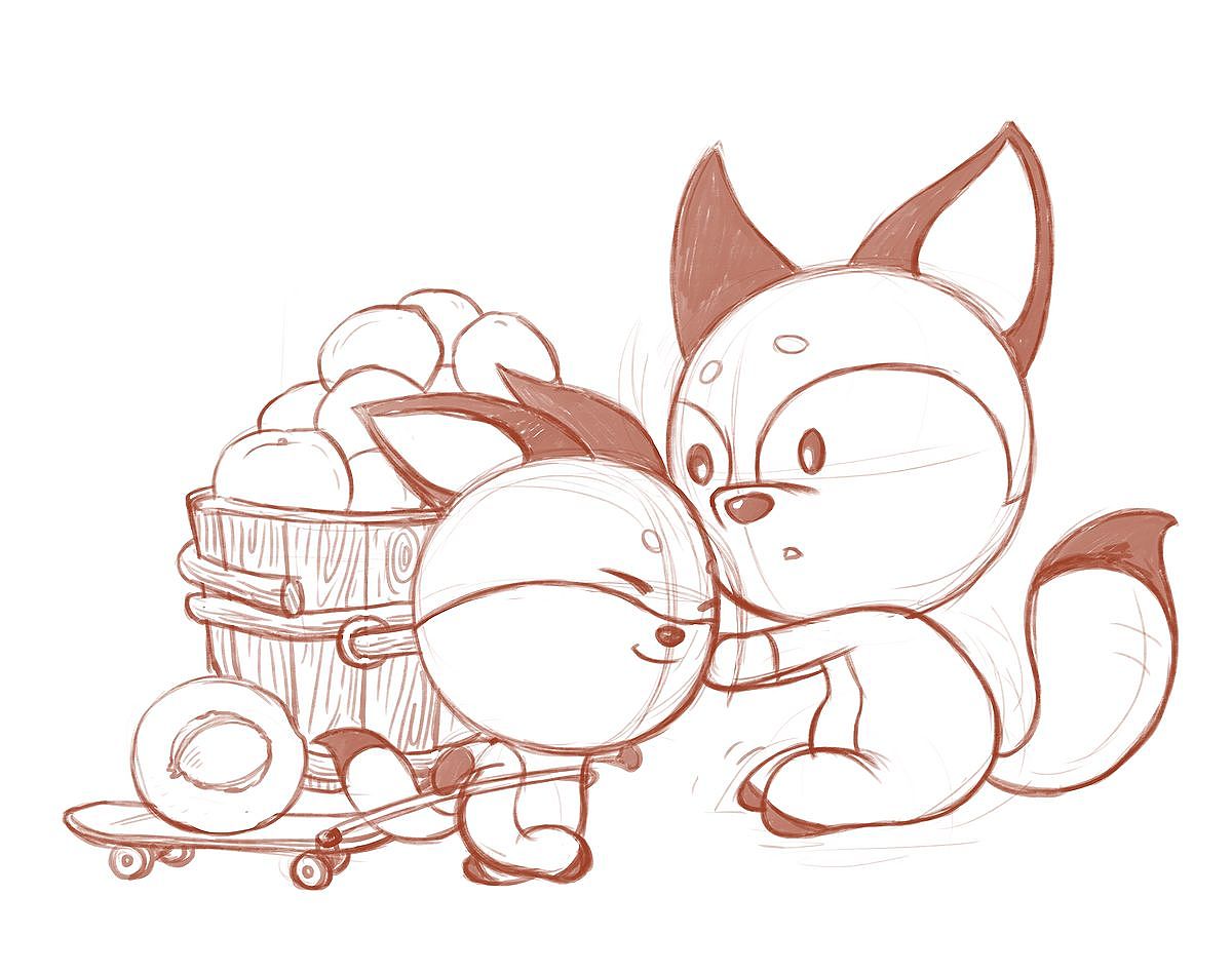 两只狐狸形象设计