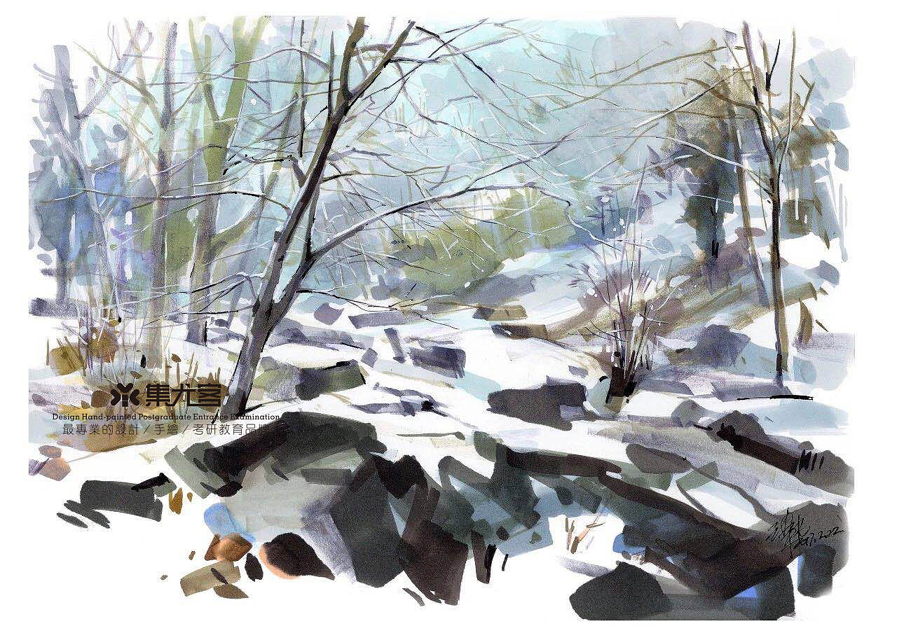 集尤客名师作品沙沛老师建筑风景写生马克笔表达