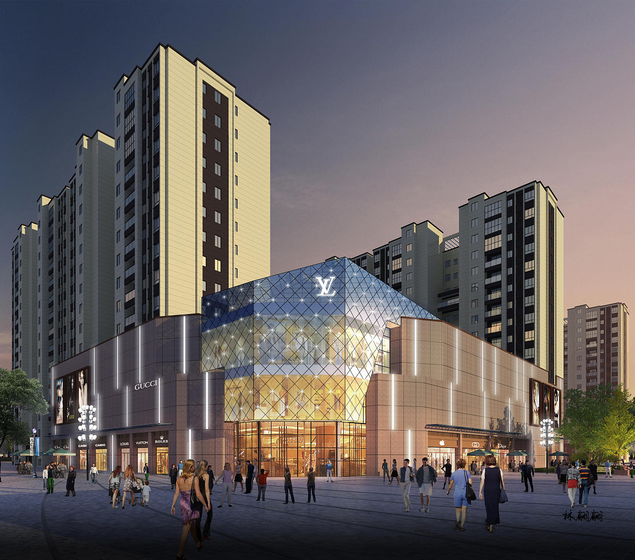 室外效果图|建筑外立面|别墅|空间|建筑设计|林翩翩 - 原创作品 - 站