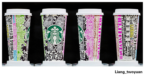 手绘星巴克纸杯