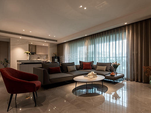 约克郡壹号湖畔装修竣工图,140㎡现代简约风设计案例