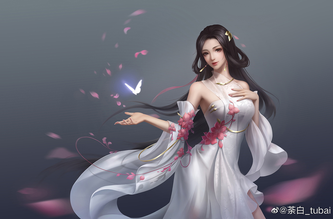 小姐姐半身像-1|插画|游戏原画|荼白_tubai - 原创作品 - 站酷 (zcool