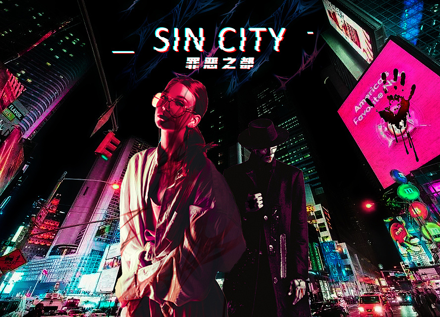 《sin city-罪恶之都》海报设计|平面|海报|小胖zzz - 原创作品