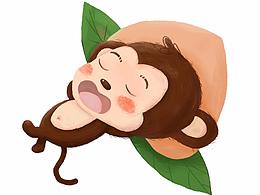 一只睡觉的小猴子呀