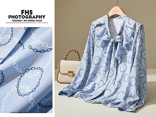 女装长袖衬衫挂拍｜凤凰摄FHS｜服装平铺挂拍摄影