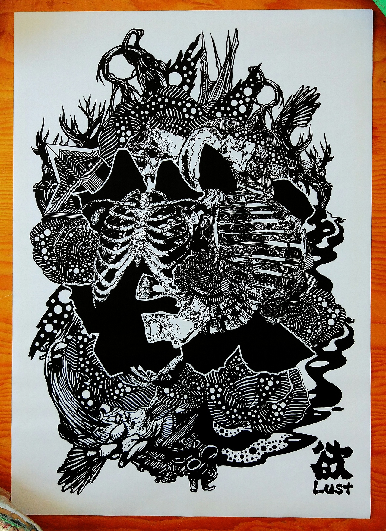 文刀绘《非黑即白——暴力汉符"凶-欲-野-恐"》_文刀绘公共艺术-站酷