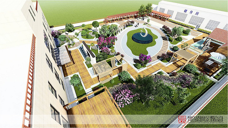 郑州2200平米屋顶花园设计实景案例（图ZMjI2MjUwNzI0） - 景观设计 - 站酷设计师郑州庭院设计公司原创素材 - 站酷ZCOOL