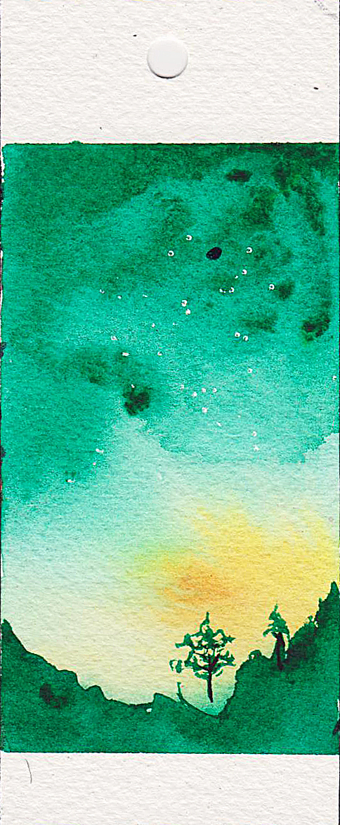 小张：夜空水彩书签（图ZODI3ODY4OTY=） - 绘画 - 站酷设计师張曉晴原创素材 - 站酷ZCOOL