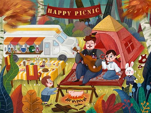 凉爽的秋天一起露营吧