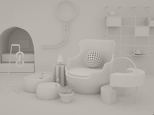 c4d 白素建模