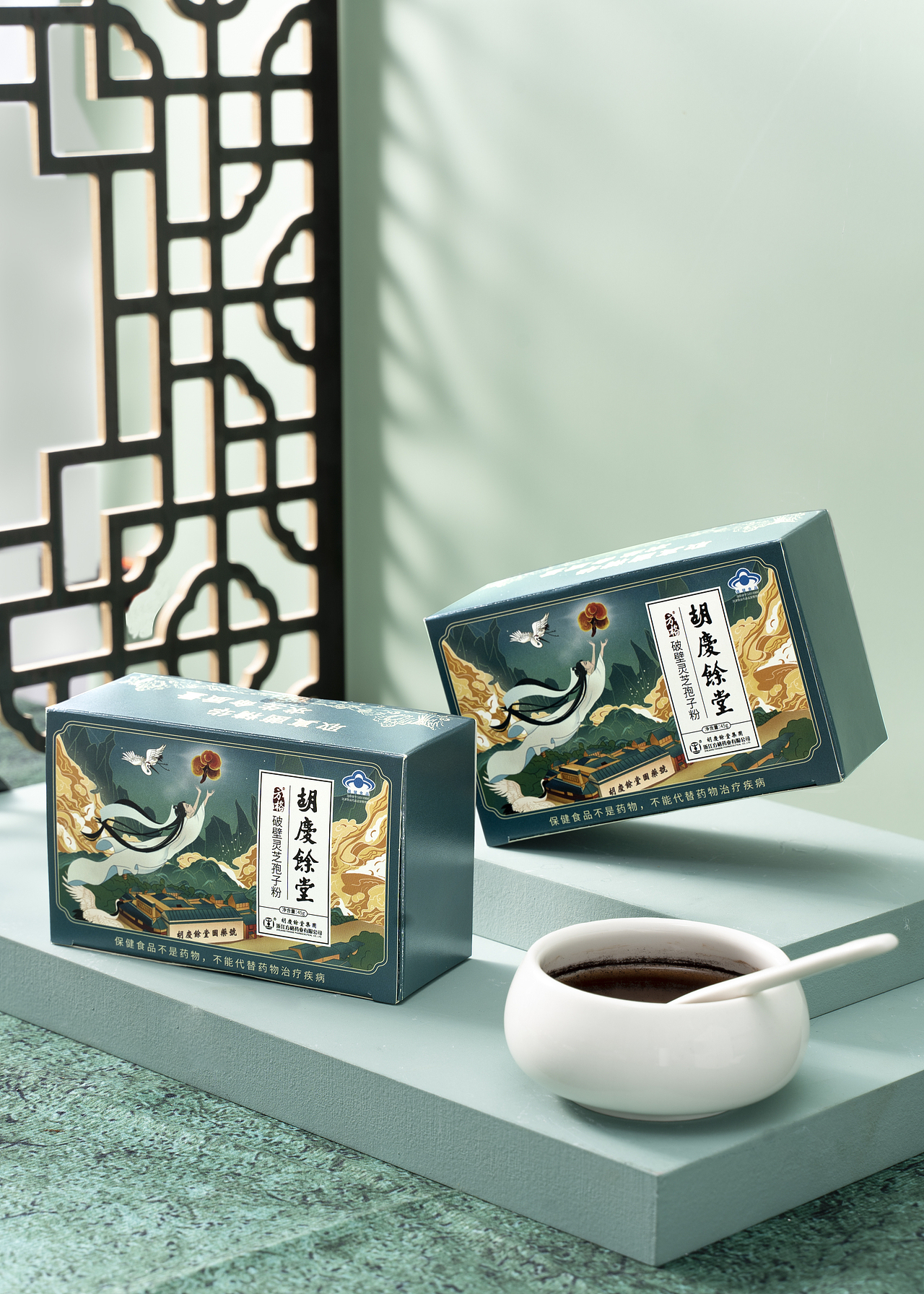 胡庆余堂孢子粉礼盒拍摄|摄影|产品摄影|艾叶_paint_原创作品-站酷