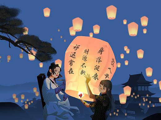 《祭月》中秋贺图
